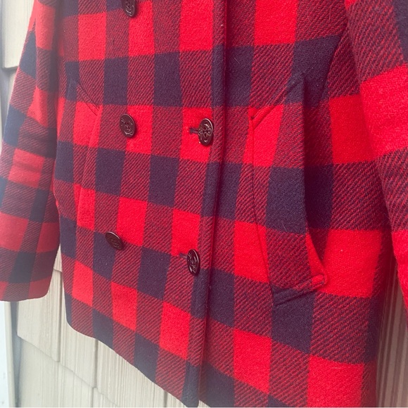 J Crew Buffalo Plaid wool coat, size 2 - Picture 5 of 8